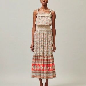 TORY BURCH LEGACY PAISLEY SMOCKED SUNDRESS  SIZE S~NWT